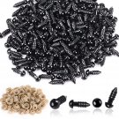 300 Pcs 6Mm Safety Eyes With 300 Pcs Washers Black Plastic Craft Dolls Crochet Eyes For D