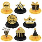 Birthday Honeycomb Centerpiece Table Decorations For Birthday Party, 8 Pieces Happy Birth