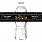 Black And Gold Happy Retirement Water Bottle Labels Stickers/Officially Retired Bottle Wr