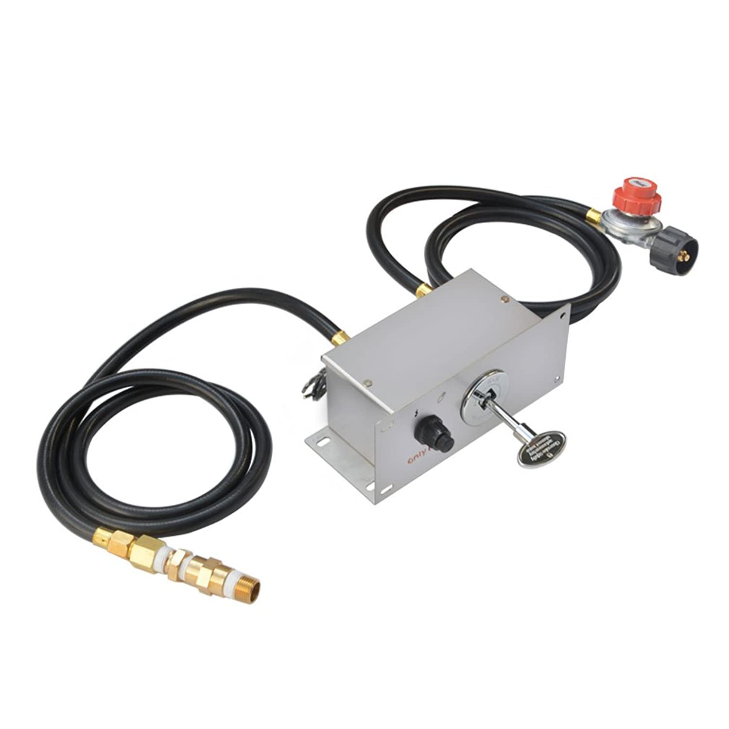 AllInOne Propane Gas Fire Pit Ignition System Kit (Includes Electronic Igniter, Key Val