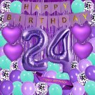 Purple 24Th Birthday Party Decorations Supplies Purple Theme Happy Birthday Sash 40Inch F
