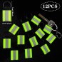 12 Pieces Reflective Zipper Pulls Nylon Keychain Tags, Bright Tags For First Aid Bag Back