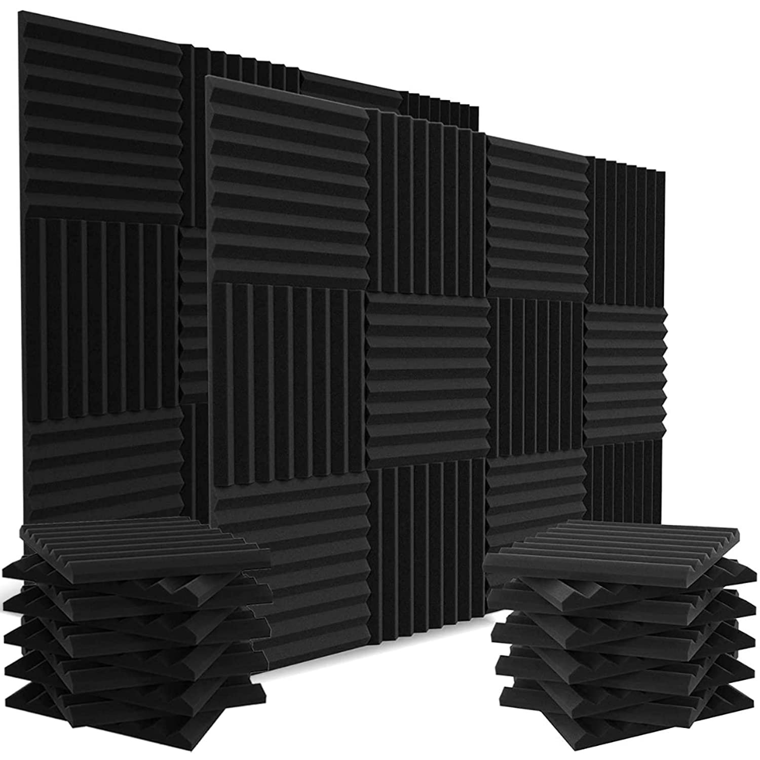 52 Pack 1 X 12 X 12 Inches Sound Dampening Panels For Walls