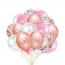 10Th Birthday Balloon, Pack Of 20 Rose Pink 10Th Birthday Latex Confetti Balloon Ribbons