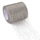 20 Yards Spider Web Lace Net 3 Inches Silver Mesh Ribbon Roll Big Hole Tulle For Diy Craf