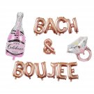 Bach & Boujee Foil Balloons Banner, 16Inch Rose Gold Letter Mylar Balloons Champagne Diam
