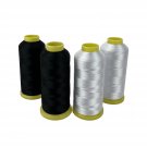 Black And White Embroidery Machine Thread Polyester Large Thread Spool Kit 5500 Yard (500