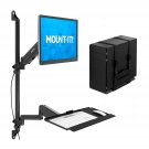 Wall Mount Workstation With Single Monitor Mount, Keyboard Tray And Cpu Holder, Height Ad