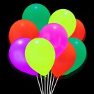 100 Pieces Uv Neon Balloons 12 Inch Blacklight Glow Party Balloons 5 Colors Neon Fluoresc