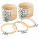 20 Pieces 3 Inch Embroidery Hoops Wooden Round Adjustable Bamboo Circle Cross Stitch Hoop