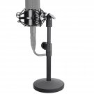 Desk Mic Stand, Adjustable Metal Table Microphone Stand With Shock Mount For Audio Techni