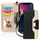 Wallet Case For Iphone 13,[Makeup Mirror][Rfid Blocking] Pu Leather Wallet Case With Card