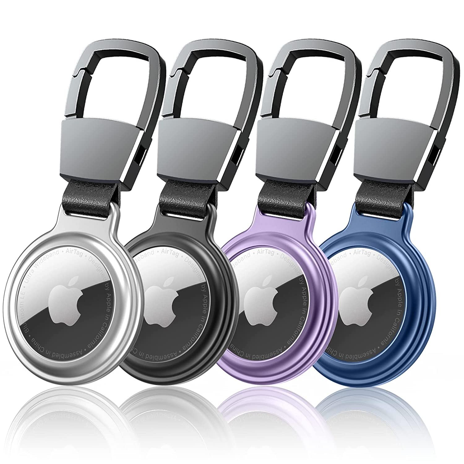 4 Pack Air Tag Holder, Air Tag Key Ring, Keychain Airtags Case With