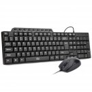 Wired Keyboard And Mouse, Rk203 Ultra Full Size Slim Usb Basic Wired Keyboard Mouse Combo