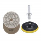 uxcell 4 Inch 10000 Grit Diamond Wet Polishing Pad Set, for Stone Concrete Marble Grinder