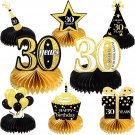 8 Pieces Happy 30Th Birthday Honeycomb Centerpieces Table Toppers 30Th Birthday Decoratio