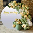 Green Gold Balloons Garland Kit, 126 Pcs Olive Green White Gold Confetti Party Balloons F