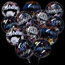 12 Pieces Happy Birthday Balloons Transparent Bobo Balloons Clear Round Balloons Colorful