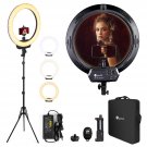 Ring Light 18 Inch Ringlight Kit With Stand, Big Adjustable 3200-5600K Lights Ring With C