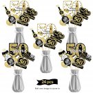 24Pcs Happy 50Th Anniversary Decorations Table Centerpiece Sticks, Black Gold 50 Year Wed