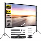 Projector Screen With Stand 120Inch Portable Projection Screen 16:9 4K Hd Rear Front Proj