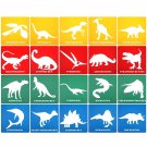 20 Pieces Dinosaur Stencils For Kids Colorful Translucent Dinosaur Stencils Sidewalk Chal