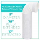Portable Air Conditioner Exhaust Hose - 5In Diameter, 79In Extended - Replacement Ac Tube