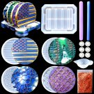 Resin Coaster Molds Kit, 4Pcs Different Pattern Coaster Mold With 1Pcs Coaster Stand Stor