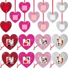 20 Pieces Valentine'S Day Heart Ornament Felt Glitter Heart Photo Frame Hanging Romantic