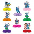Lilo And Stitch Honeycomb Centerpieces (Set Of 8), Stitch 3D Table Decorations, Double Si