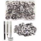 12 Sets Heavy Duty Leather Snap Fasteners Kit, 15Mm Metal Snap Buttons Kit Press Studs Wi