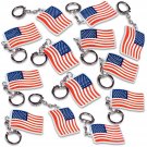 Set Of 24 American Flag Keychains, 4Th Of July Party Favors, Usa Flag Key Chains For Inde