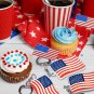 Set Of 24 American Flag Keychains, 4Th Of July Party Favors, Usa Flag Key Chains For Inde