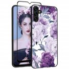 For Galaxy A13 5G Case With Tempered Glass Screen Protector,Shockproof Slim Tpu Rubber Si