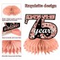 Rose Gold 75Th Birthday Decorations Table Honeycomb Centerpieces For Women, 8Pcs Happy 75