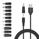 5V Dc Power Cable, Usb To Dc Plug Charging Cord With 10 Adapter Plugs To Charge Moon Lamp