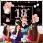 18Th Birthday Banner Backdrop Decorations For Girls, Large Happy 18 Years Old Birthday Pa