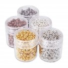 3Mm Spacer Beads, 1350Pcs 5 Color Metal Iron Round Ball Smooth Tiny Spacers Loose Beads G