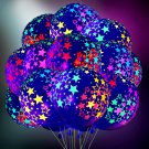 50 Pieces Neon Glow Balloons Neon Stars Glow In Blacklight Black Light Fluorescent Mini S