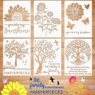 6 Pieces Sunflower Stencil Kit You Are My Sunshine Stencil Family Tree Butterfly Stencil