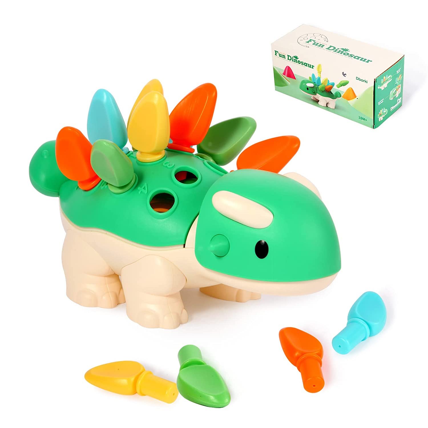 Dinosaur Toys For 1 Year Old, Toddler Montessori Toys For 1 Year Old, Spike The Fine Moto