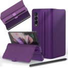 Z Fold 3 Case With Pen Holder, Pu Leather Hybrid Pc Phone Cover, Samsung Fold 3 Case With