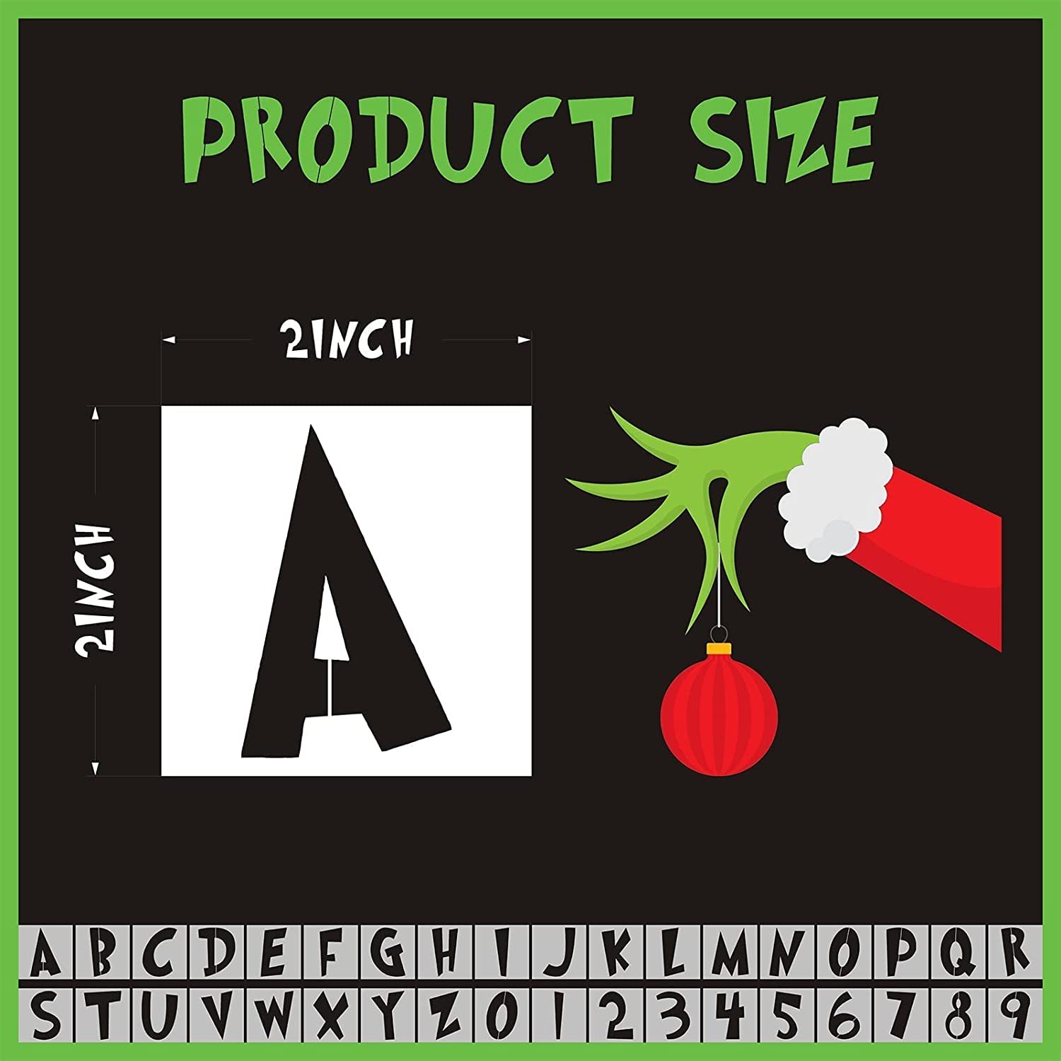 36 Pieces Christmas Grinch Letter Stencils Reusable Grinch Letter 