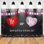 Gender Reveal Backdrops For Valentine'S Day Theme Baby Shower He Or She Gender Reveal Bab