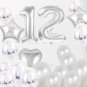 Sweet 12Th Birthday Decorations Party Supplies,Silver Number 12 Balloons,12Th Foil Mylar 