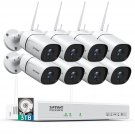 [2 Way Audio,2K] Wireless Security Camera System, 8 Channel Wireless Nvr System With 8Pcs