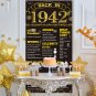 80Th Birthday Black Gold Party Decoration, Back In 1942 Door Banner 80 Year Old Birthday 