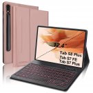Galaxy Tab S8+/S7 Fe/S7 Plus Case With Keyboard, Pu Smart Cover With S Pen Holder, 7 Colo