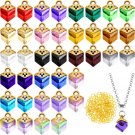 40 Pieces Cubic Crystal Charms Assorted Crystal Dangle Charms Pendants Handmade Dangle Be