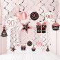 90Th Birthday Party Decorations, 90Th Birthday Party Rose Gold Hanging Swirls Ceiling Dec